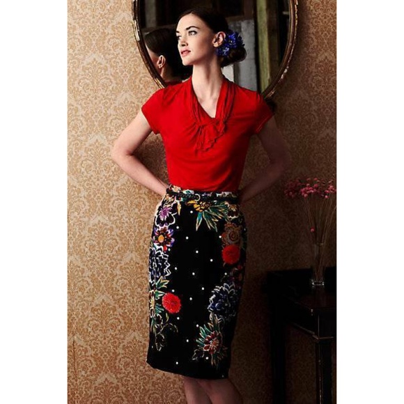 Anthropologie Tops - Anthropologie Postmark - Red Twisted Ascot Tee